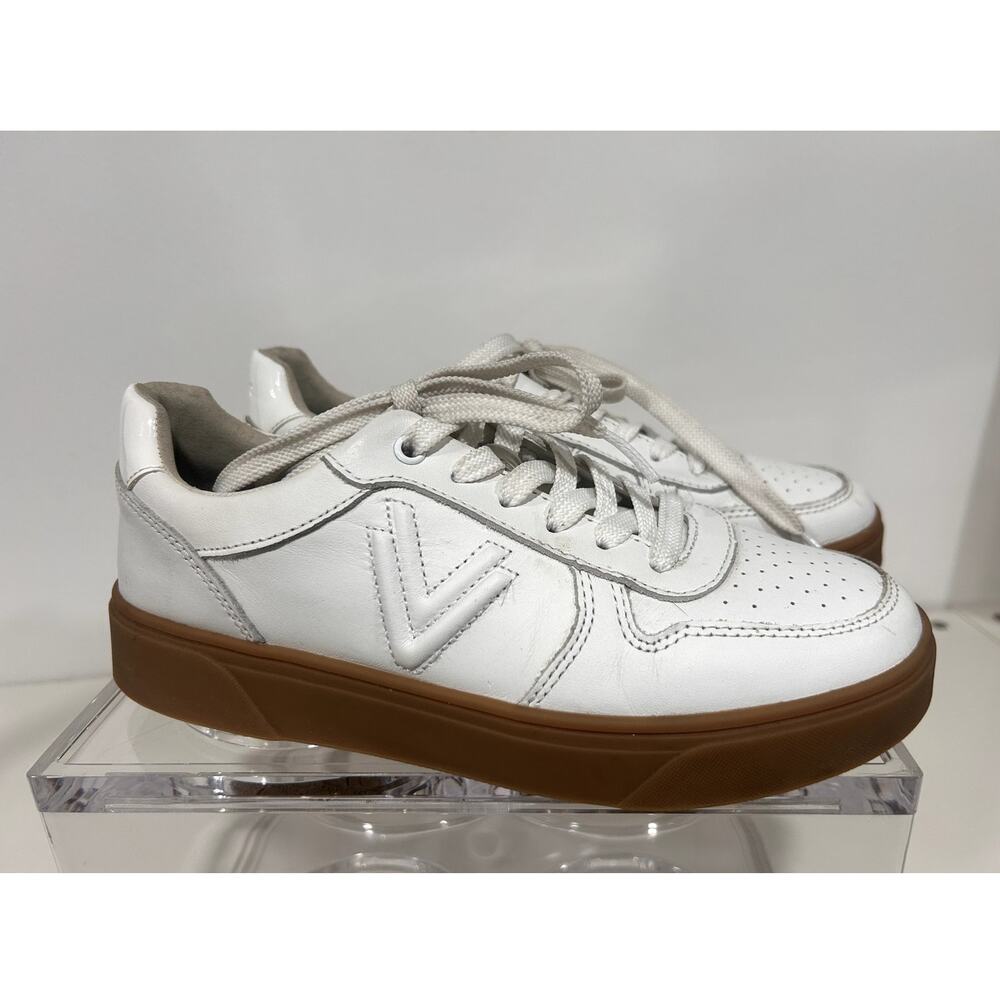 Vionic Kimmie Court Sneaker White Leather Gum Sole Vio Motion Tech Comfy 7.5